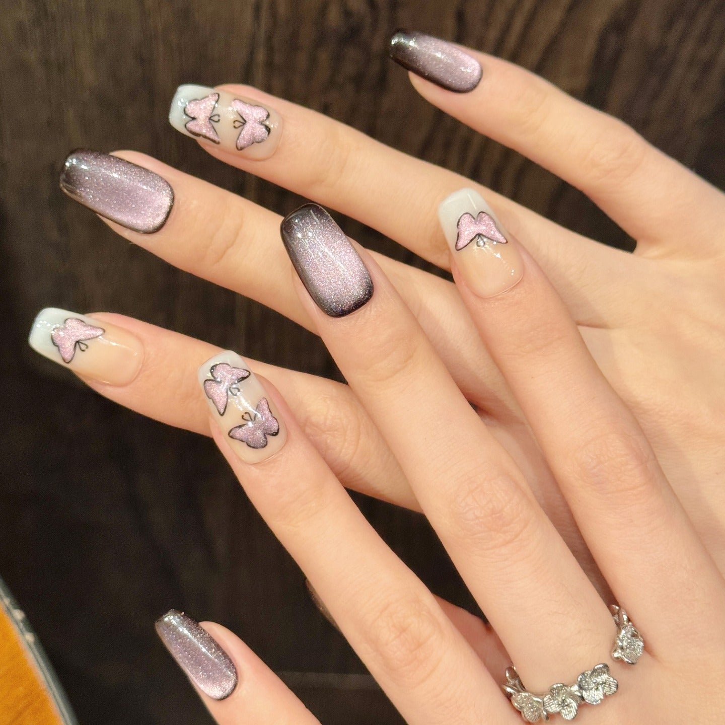 Butterfly Shadow Fantasy Nail Art Wearable Nail pieces