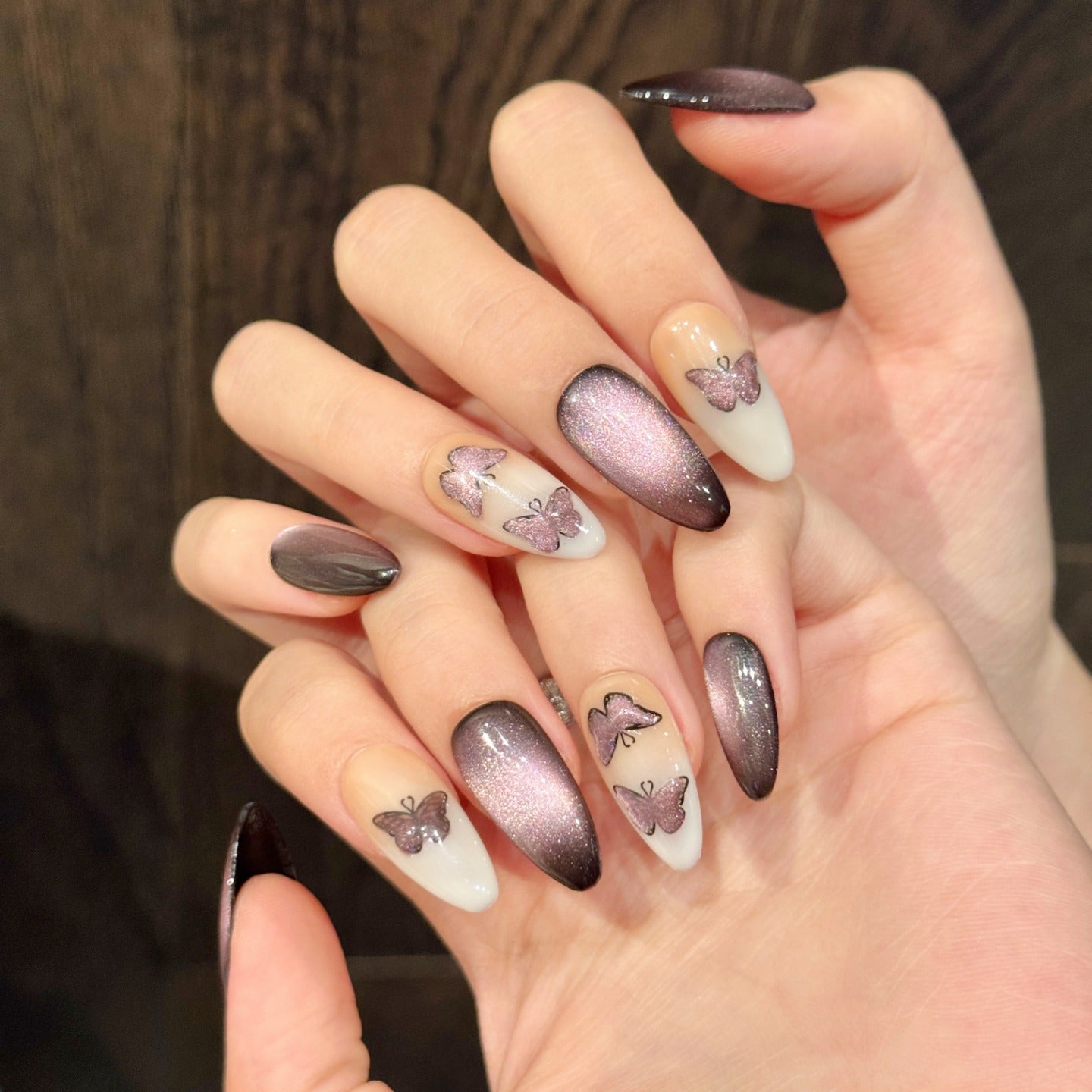 Butterfly Shadow Fantasy Nail Art Wearable Nail pieces