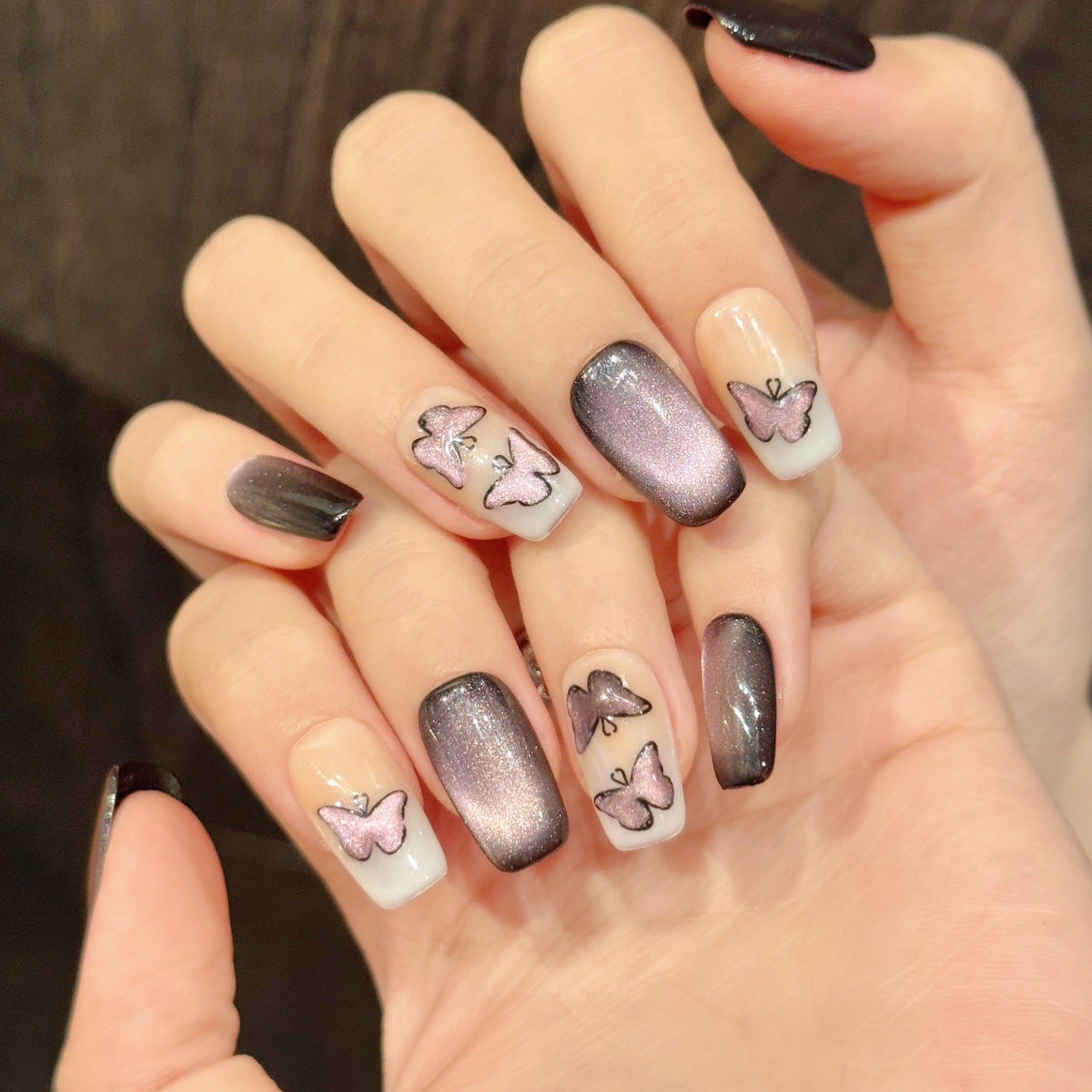 Butterfly Shadow Fantasy Nail Art Wearable Nail pieces