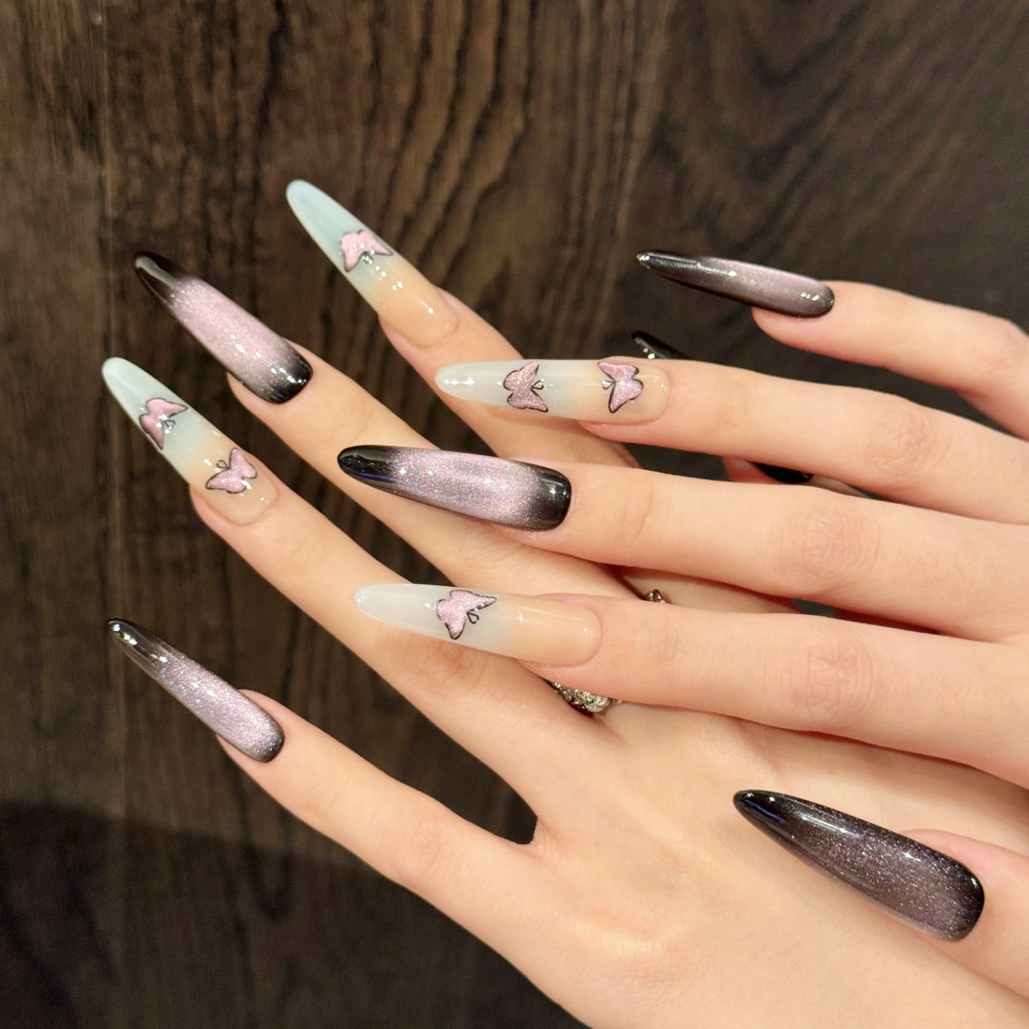 Butterfly Shadow Fantasy Nail Art Wearable Nail pieces