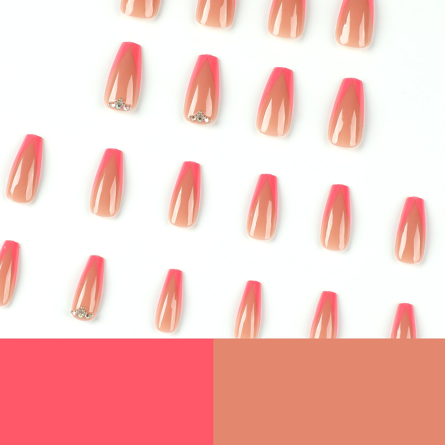 The finished European-style nail patches for summer can be worn repeatedly. The nail patches are custom-made by hand and detachable