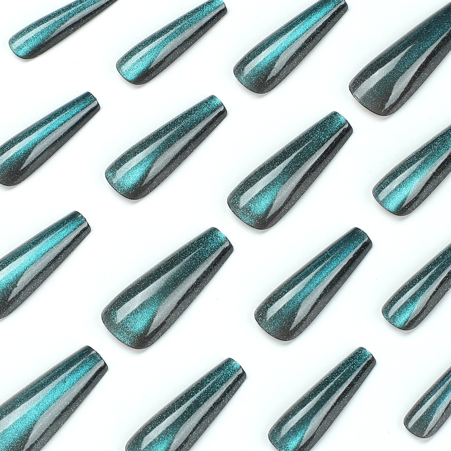 Pure handcrafted Melbourne blue cat's eye new European and American style wearable nail false nail patches