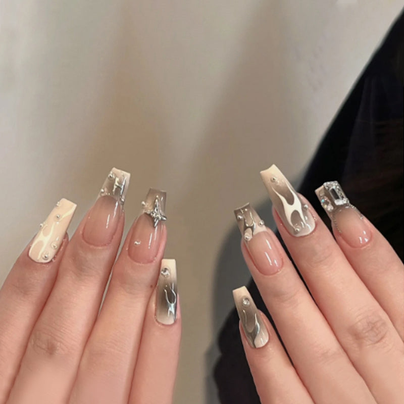 Pure handmade European and American flame-worn nail patches