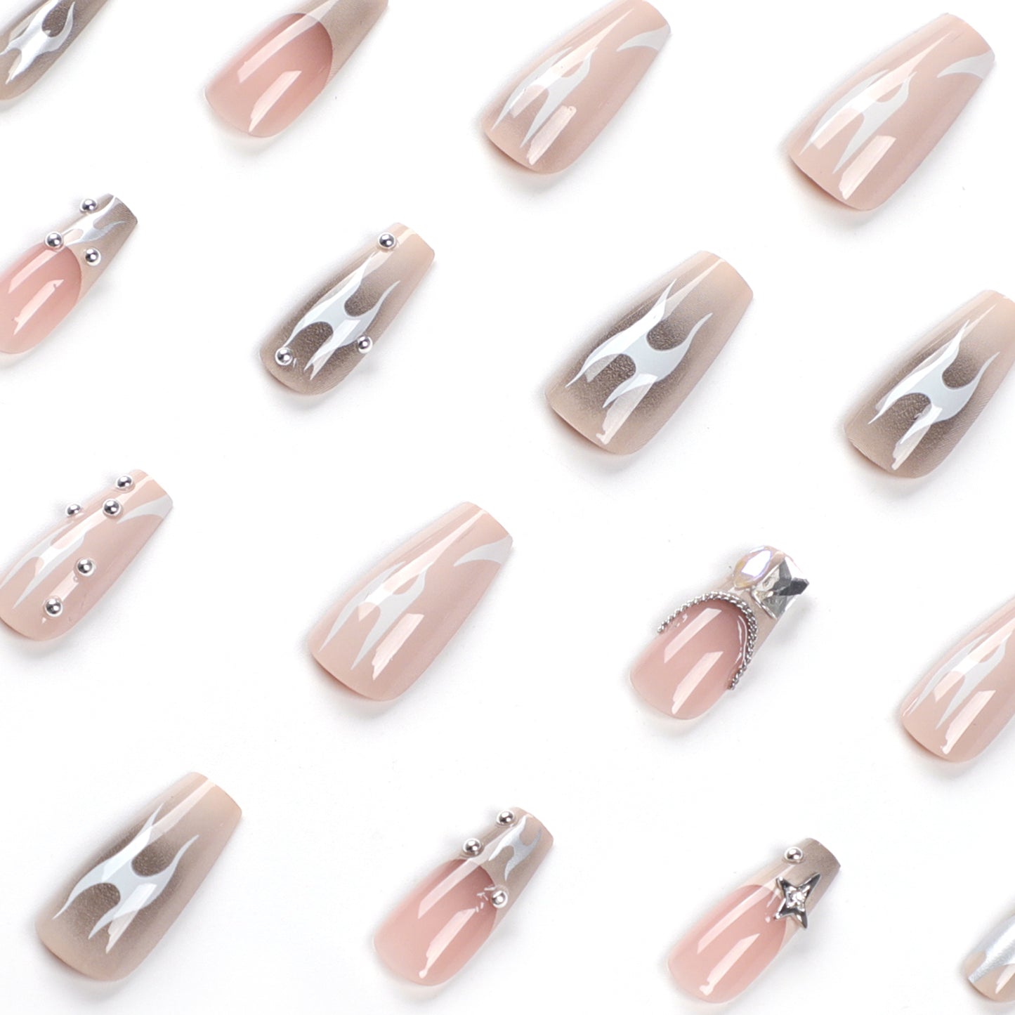 Pure handmade European and American flame-worn nail patches
