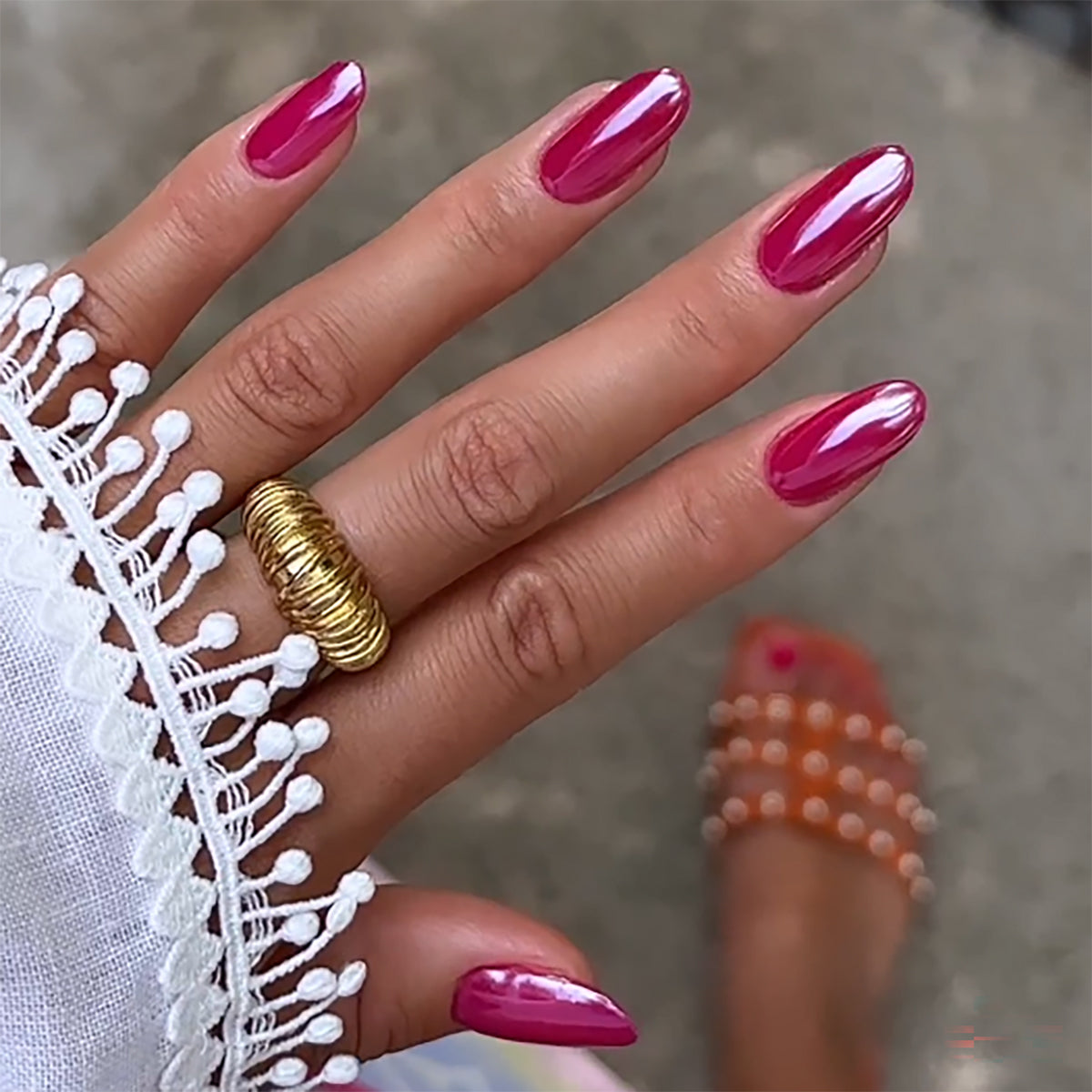 Pure handmade False Nails French Ballerina Pink Fake Nails