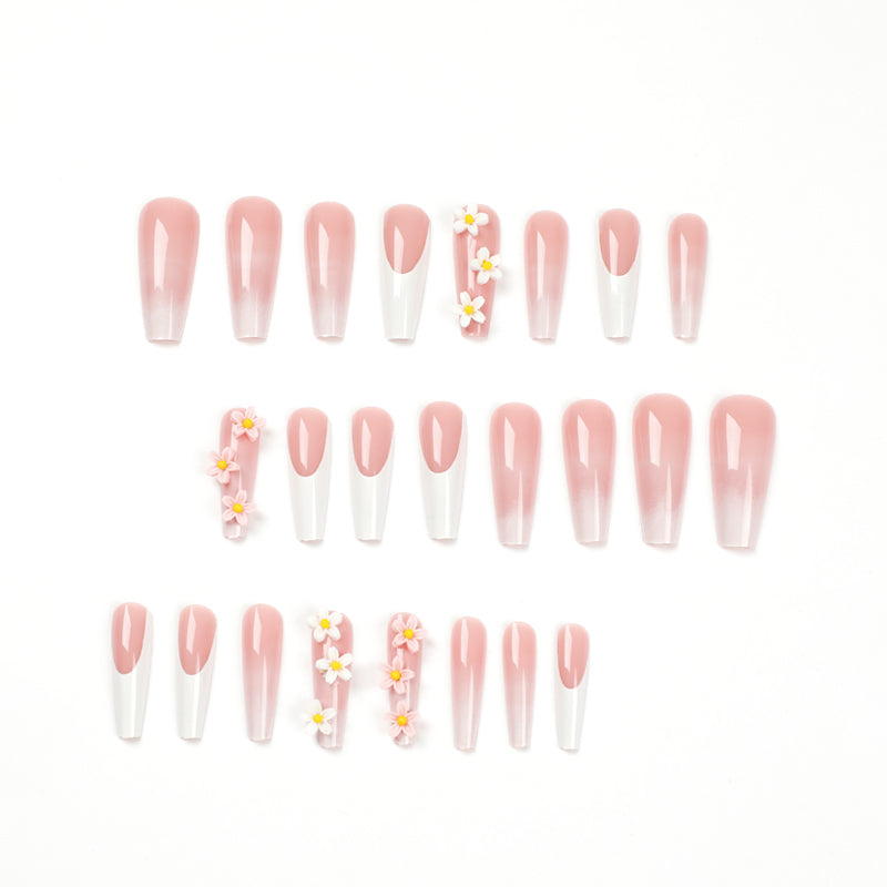 New European and American ultra-long trapezoidal wearable nail nail patches, false nails, dark butterfly, detachable nail patches finished product