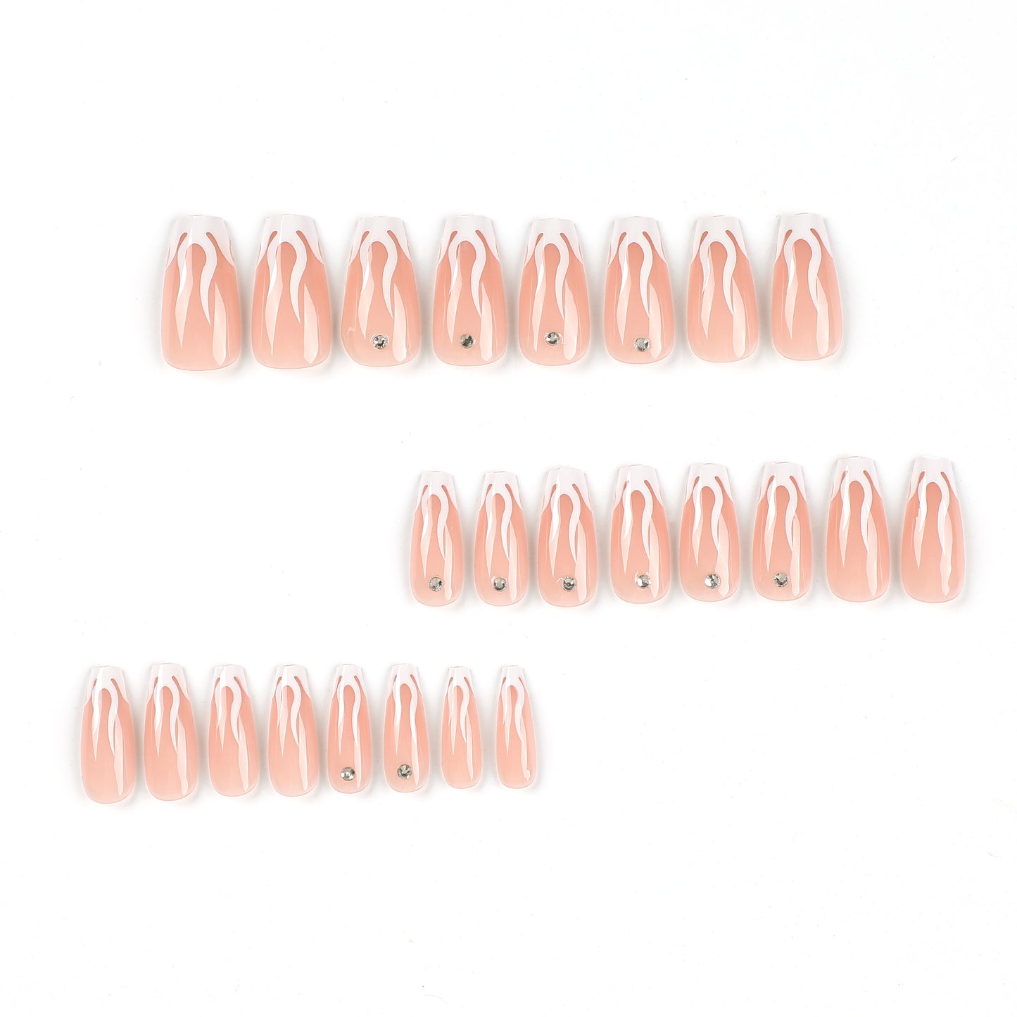 Hand-made custom-made nail plates, disassembled long-lasting pink gradient wearable nail