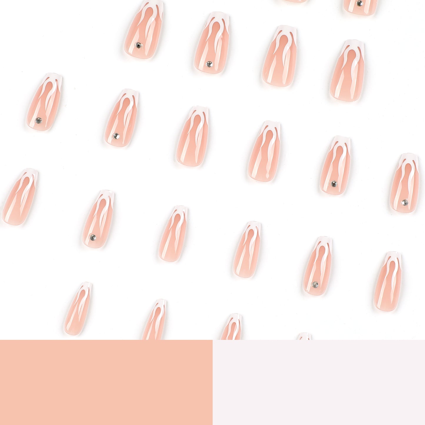 Hand-made custom-made nail plates, disassembled long-lasting pink gradient wearable nail