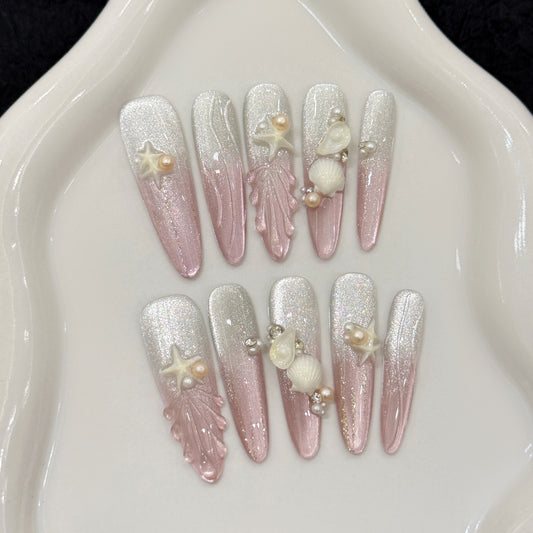 Pink Beach Summer Series Nail and wearable nail pads