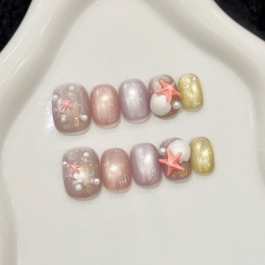 Ocean fairy tale style nail care wearable nail pads