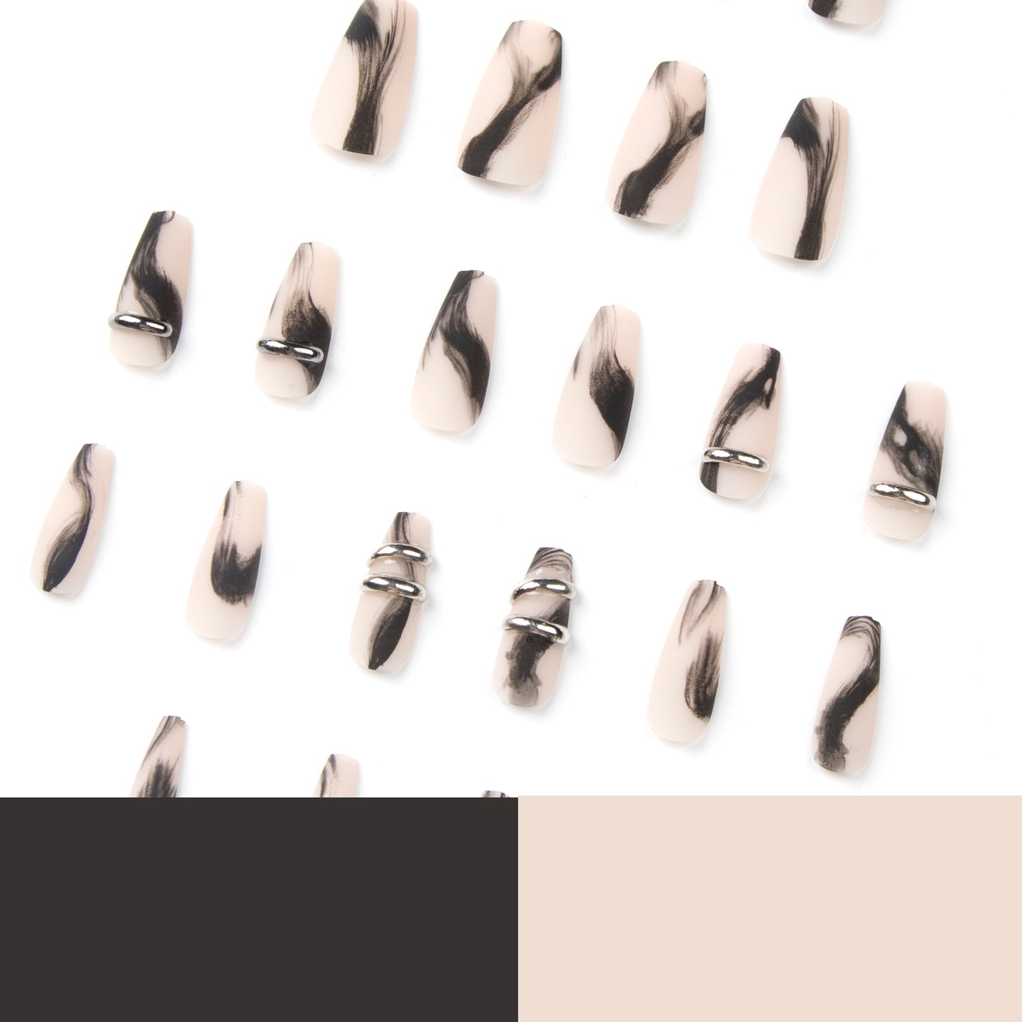Ink and Wash Painting | Pure Handmade Wearable Nails, New Chinese style, hand-dyed Handmade nail art, wearable nails, False nails, patch nail art