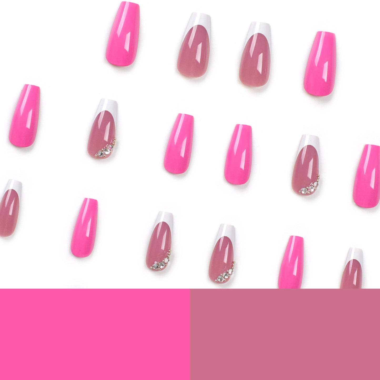 Purely handmade Simple Square False Nails Short French Fake Nails
