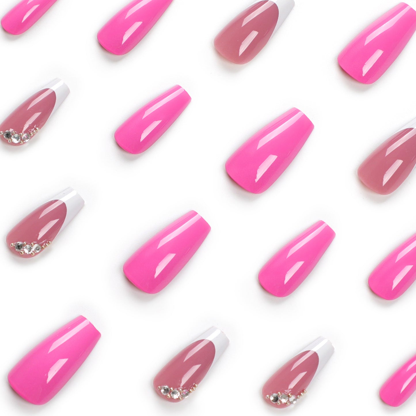 Purely handmade Simple Square False Nails Short French Fake Nails