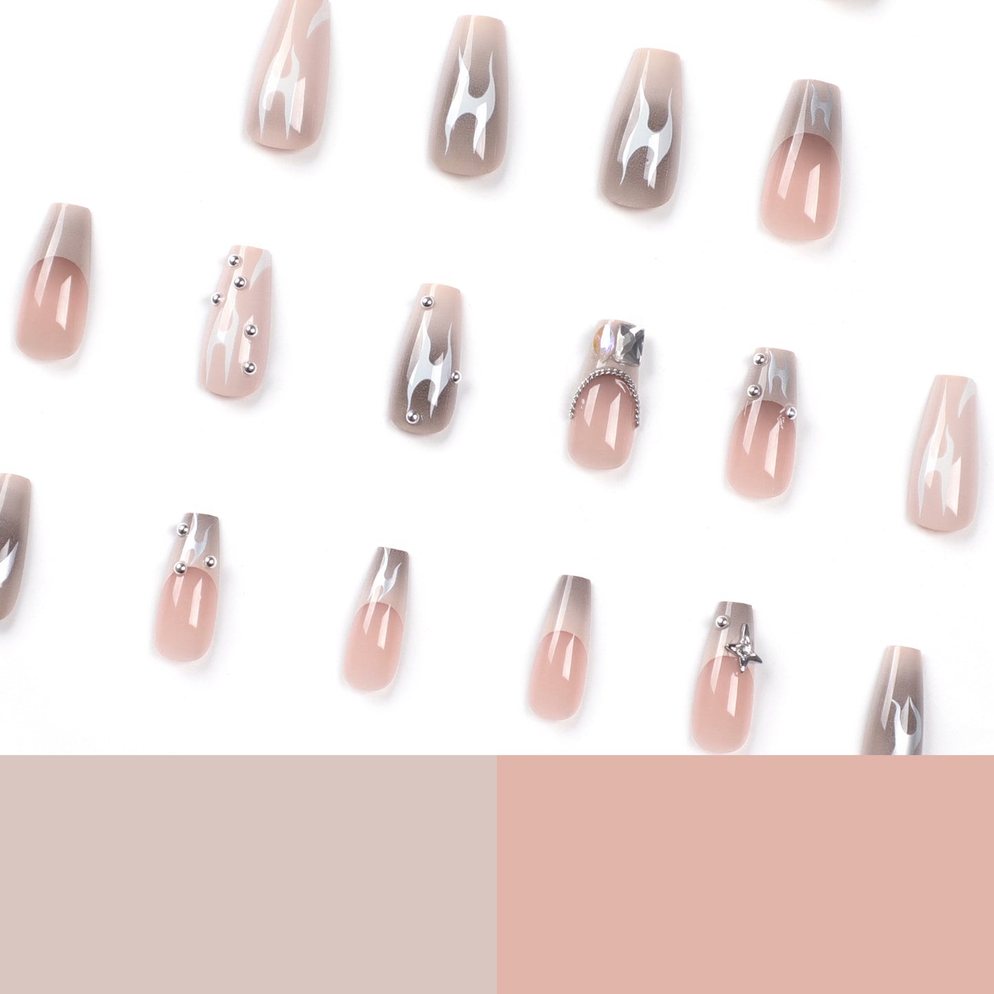 Pure handmade European and American flame-worn nail patches